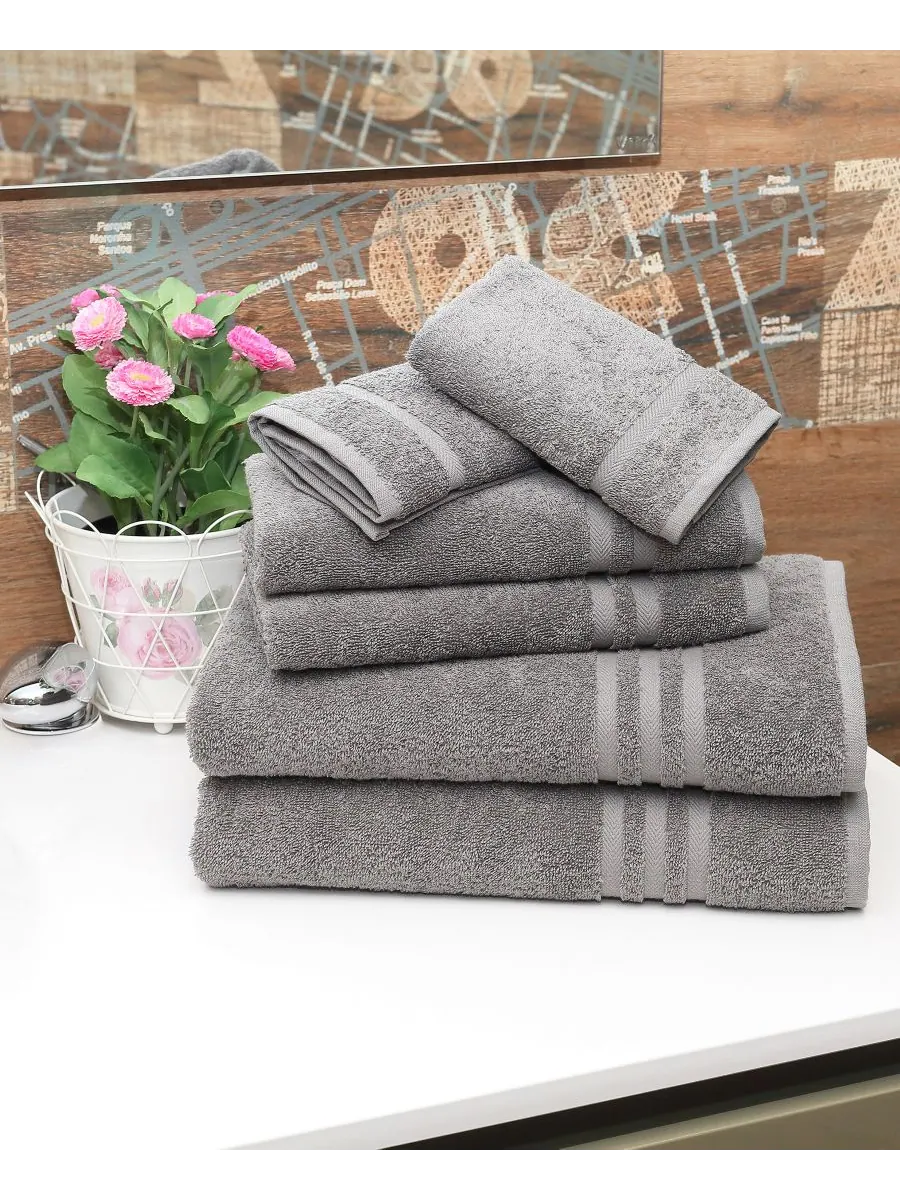 Набор полотенец denzi из 6 предметов. Linum Home — изображение 1 из 5, серый