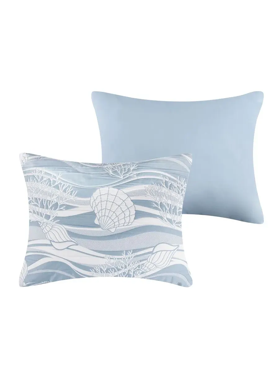Двустороннее покрывало Dover Matelasse, 3 предмета, размер Full/Queen Greenland Home Fashions — изображение 5 из 7, синий