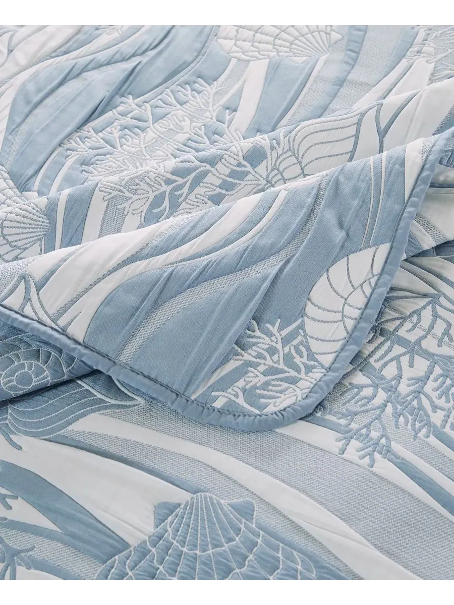 Двустороннее покрывало Dover Matelasse, 3 предмета, размер Full/Queen Greenland Home Fashions — изображение 6 из 7, синий