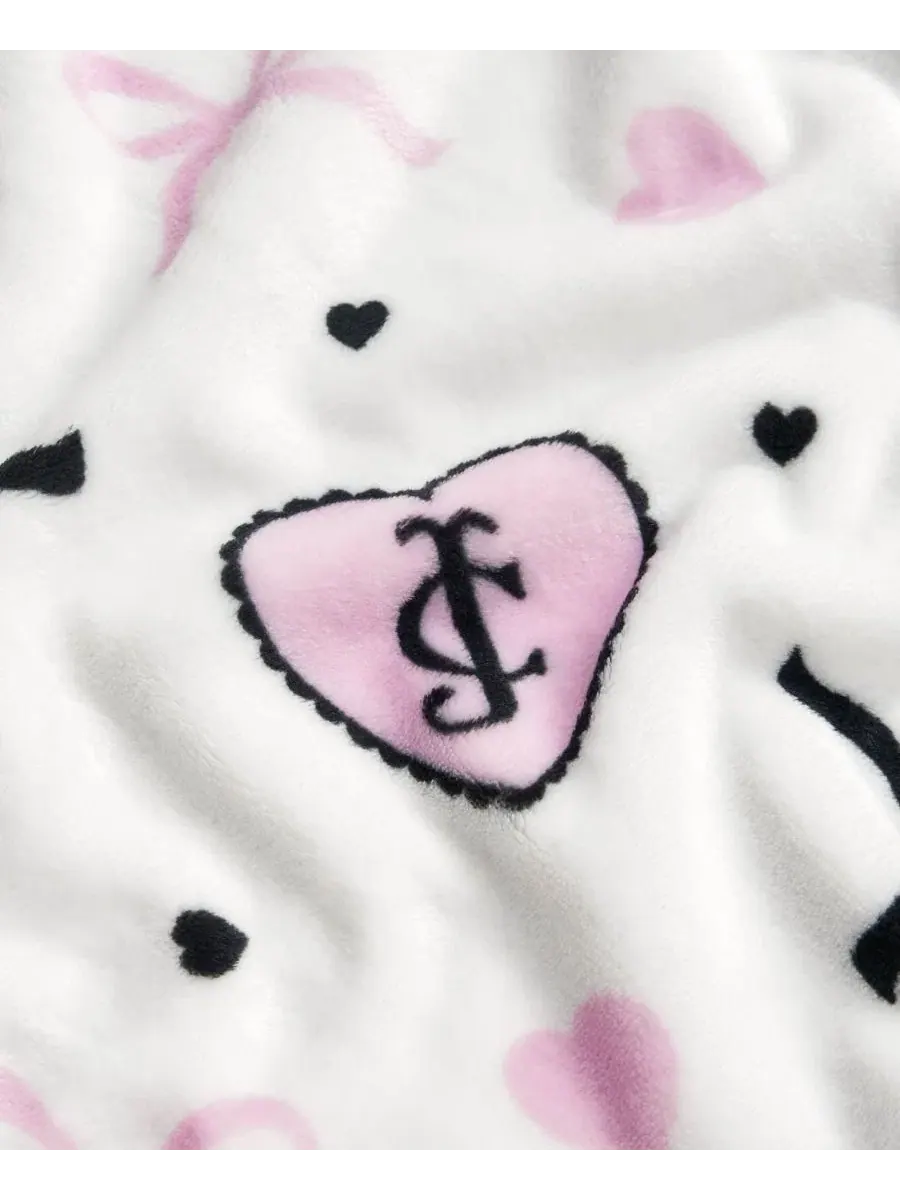 Легкий, ультрамягкий плюшевый плед, 152 x 229 см Juicy Couture — изображение 3 из 7, розовый