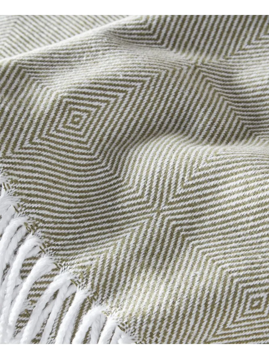 Плед Capriana из мягкого хлопка, 51 x 71 дюйм SFERRA, цвет willow — изображение 2 из 3