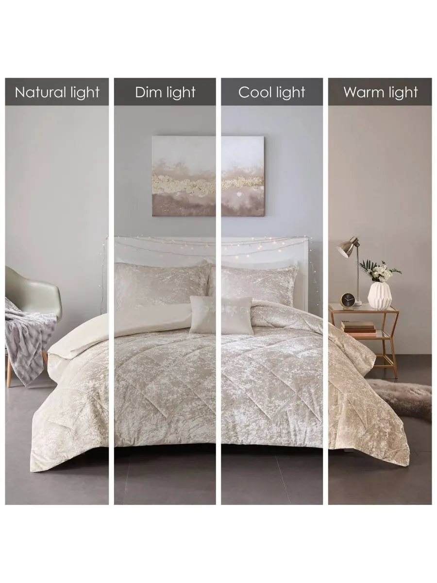Комплект постельного белья felicia velvet, 4 предмета, размер king/california king Intelligent — изображение 4 из 9, шампань