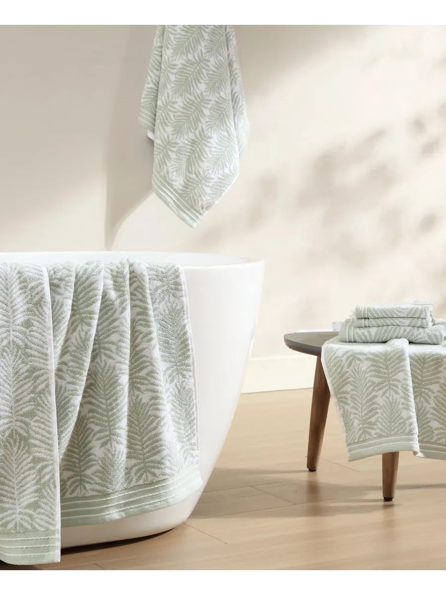 Набор махровых хлопковых полотенец Linear Palms Tommy Bahama — изображение 2 из 4, белый