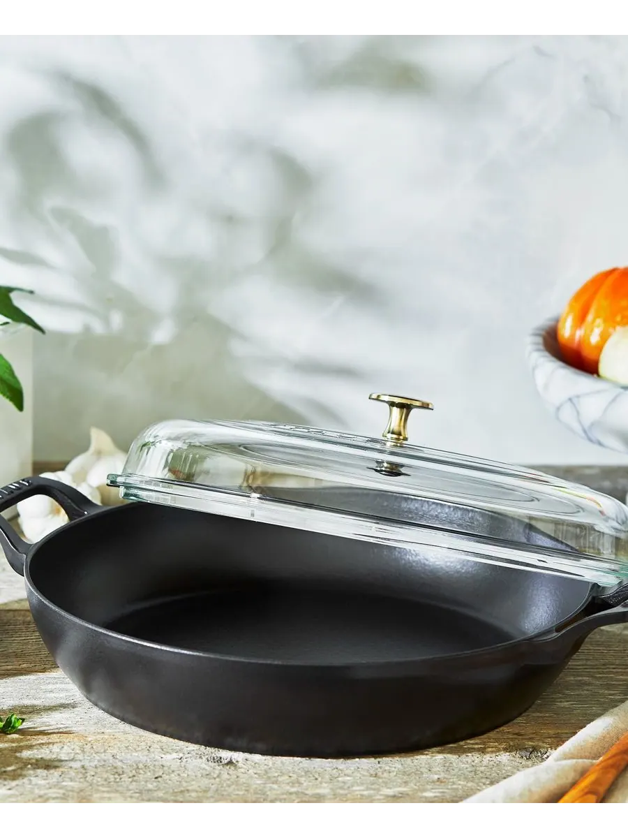 Жаровня Staub Braiser со стеклянной крышкой, 30 см, 3.4 л — изображение 4 из 5, черный