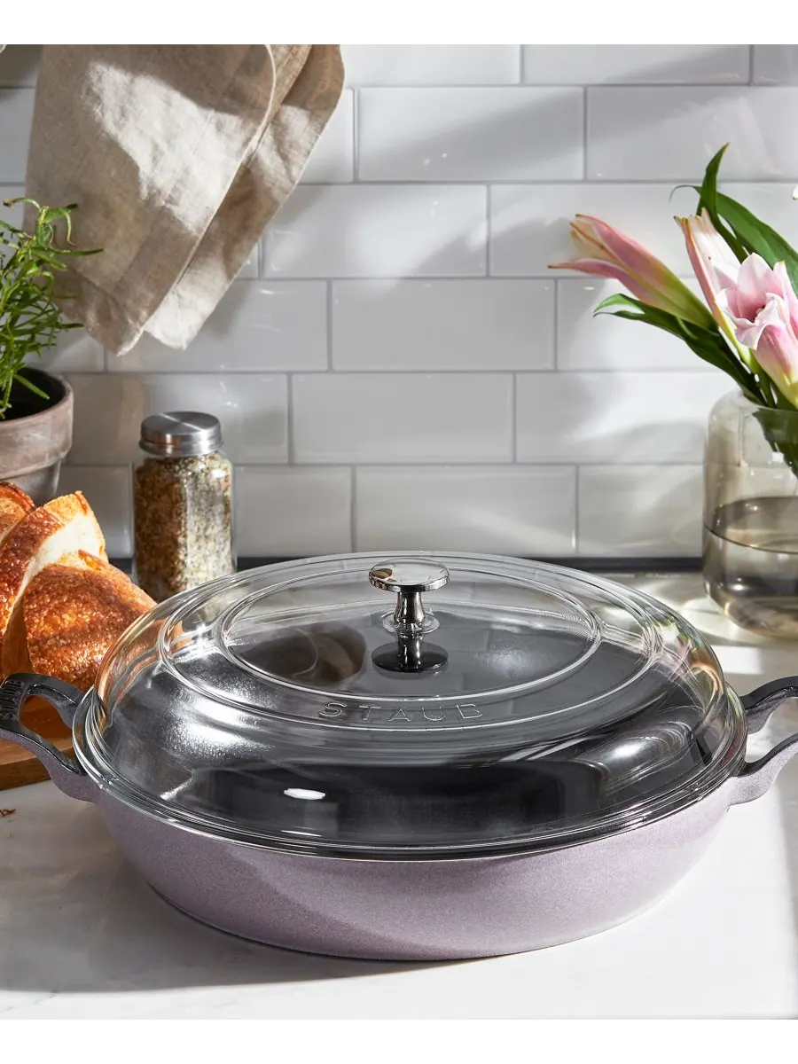 Жаровня Staub Braiser со стеклянной крышкой, 30 см, 3.4 л, сиреневый — изображение 5 из 5, фиолетовый