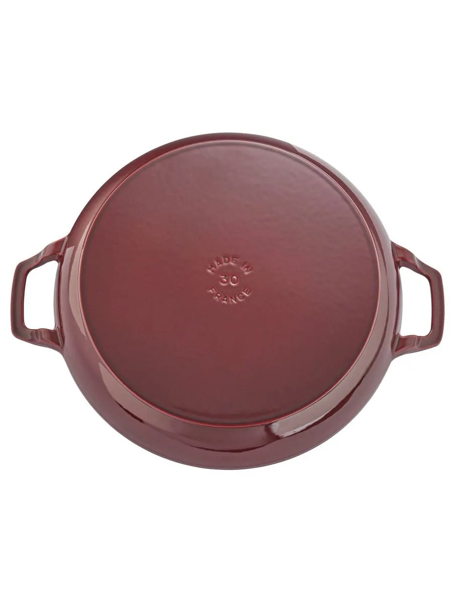 Жаровня Staub Braiser со стеклянной крышкой, 30 см, 3.4 л, гранатовый — изображение 3 из 6, гренадин