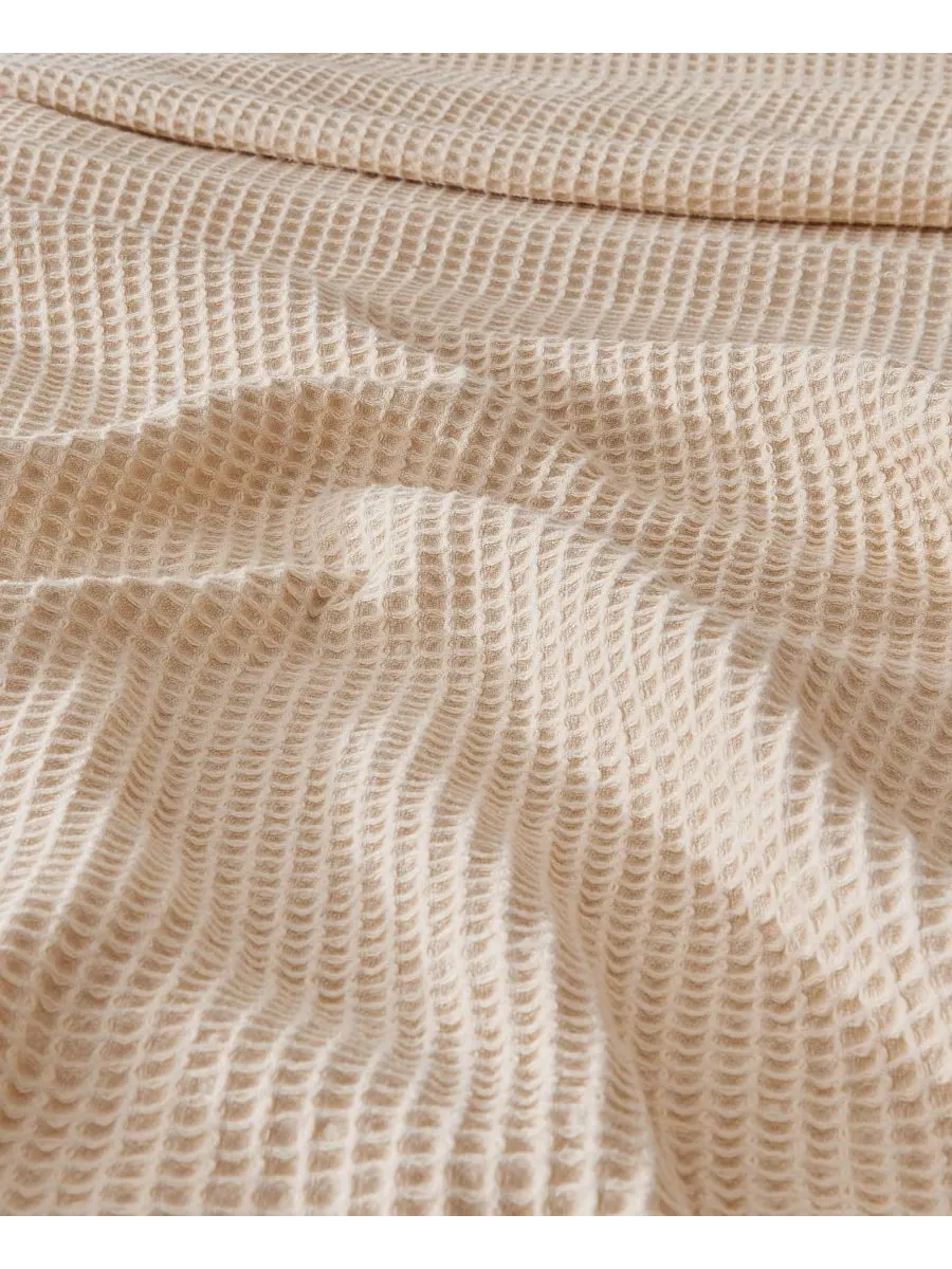 Хлопковое одеяло с вафельным плетением Linery & Co, Taupe, Twin — изображение 2 из 6, тауп
