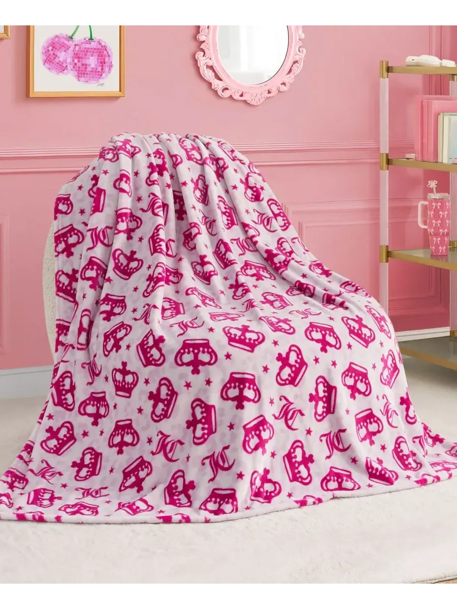 Детский плюшевый плед, 127 x 178 см Juicy Couture, Starry Crowns Lavender