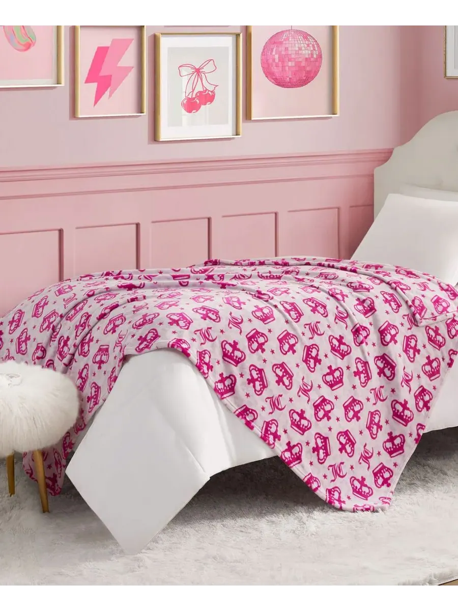 Детский плюшевый плед, 127 x 178 см Juicy Couture, Starry Crowns Lavender — изображение 2 из 5