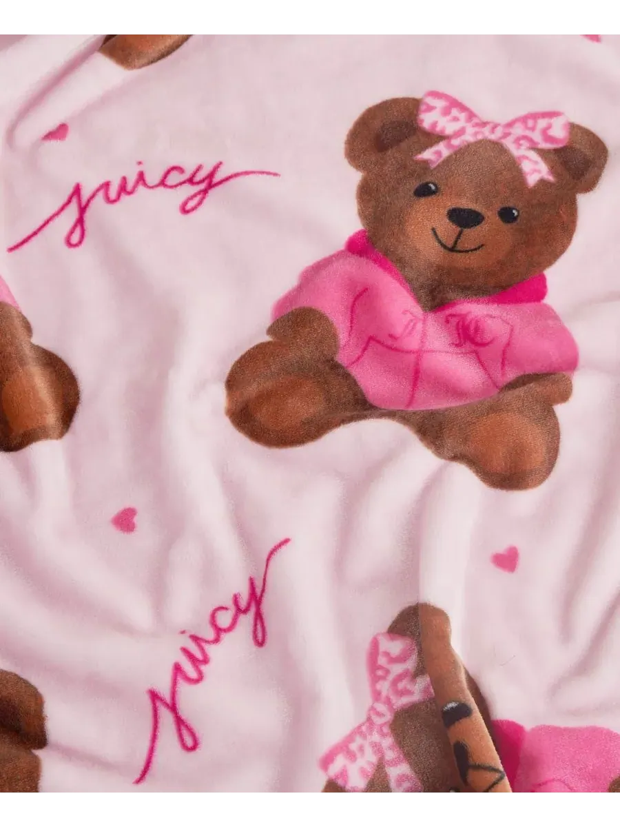Детский плюшевый плед, 127 x 178 см Juicy Couture — изображение 3 из 5, розовый