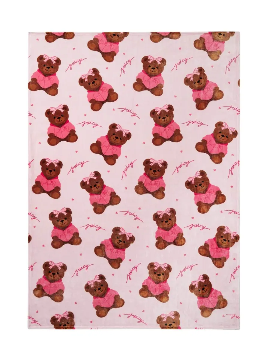 Детский плюшевый плед, 127 x 178 см Juicy Couture — изображение 4 из 5, розовый