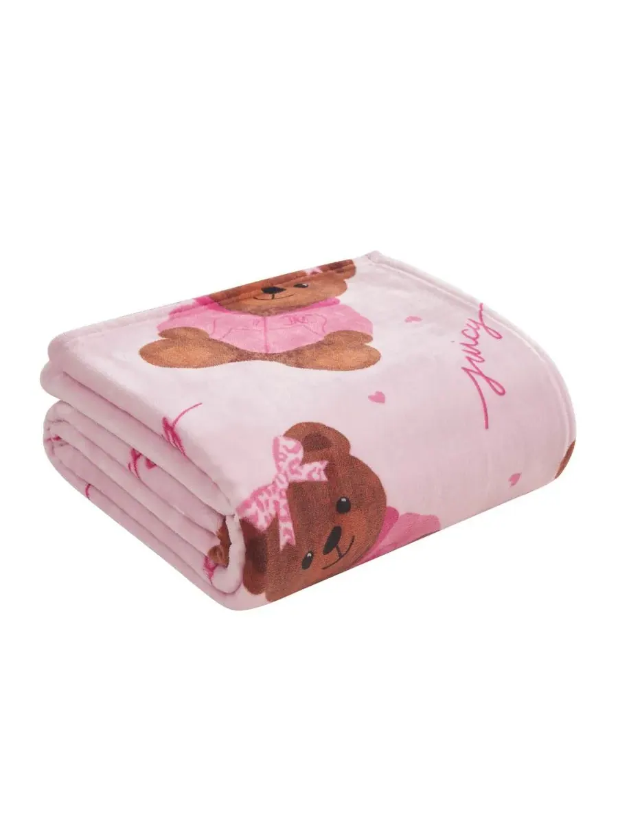 Детский плюшевый плед, 127 x 178 см Juicy Couture — изображение 5 из 5, розовый