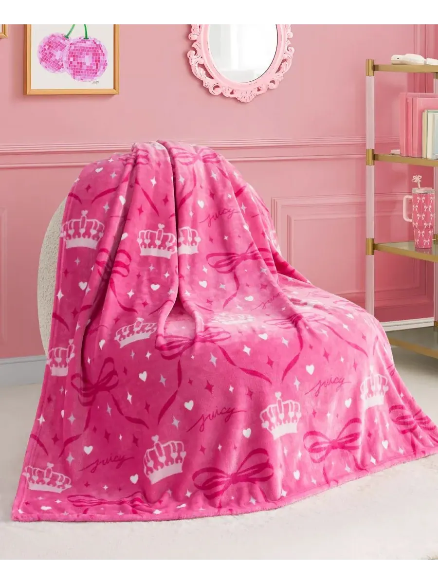 Детский плюшевый плед, 127 x 178 см Juicy Couture — изображение 1 из 5, розовый
