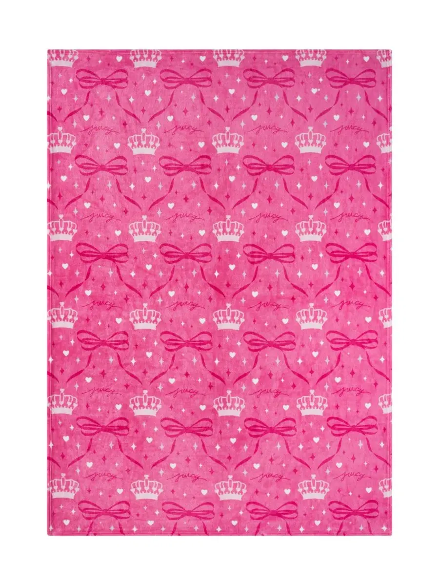 Детский плюшевый плед, 127 x 178 см Juicy Couture — изображение 4 из 5, розовый