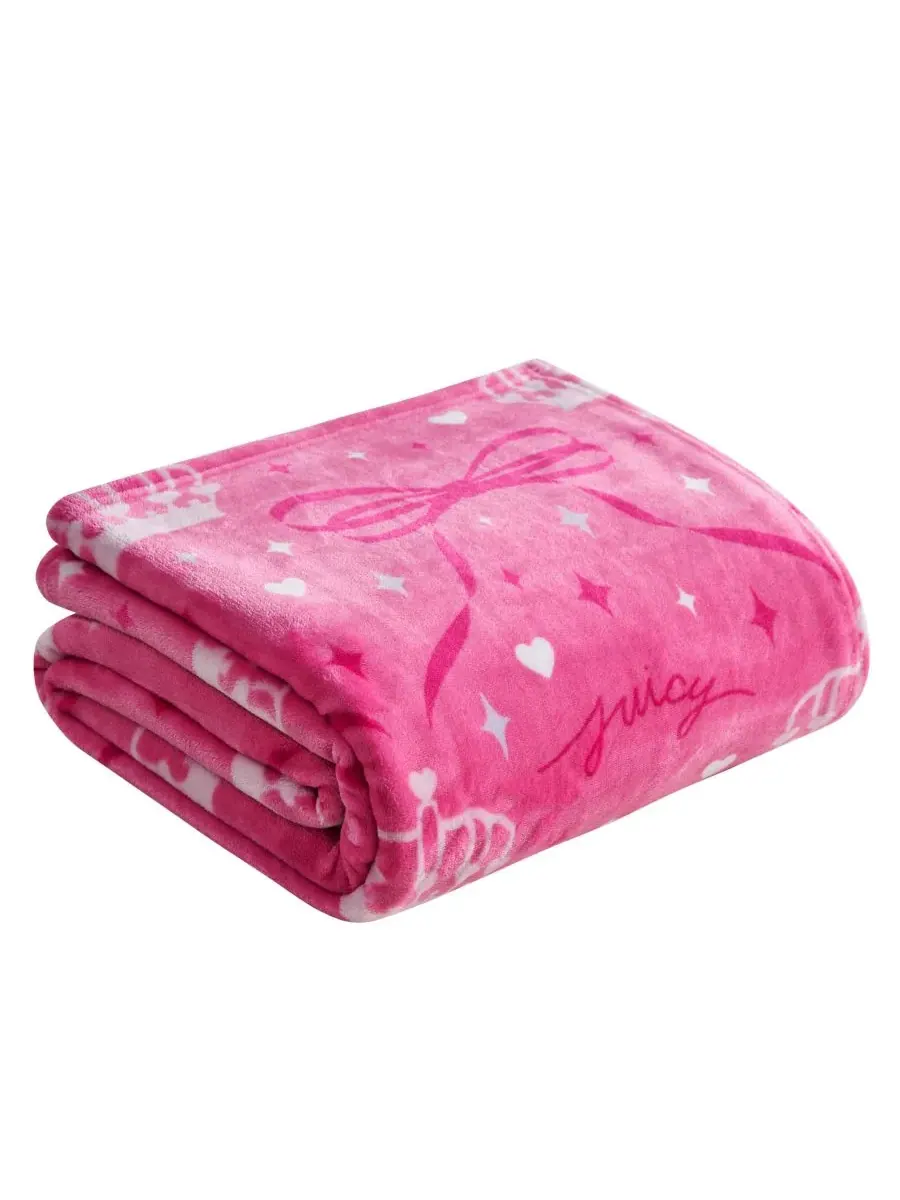 Детский плюшевый плед, 127 x 178 см Juicy Couture — изображение 5 из 5, розовый