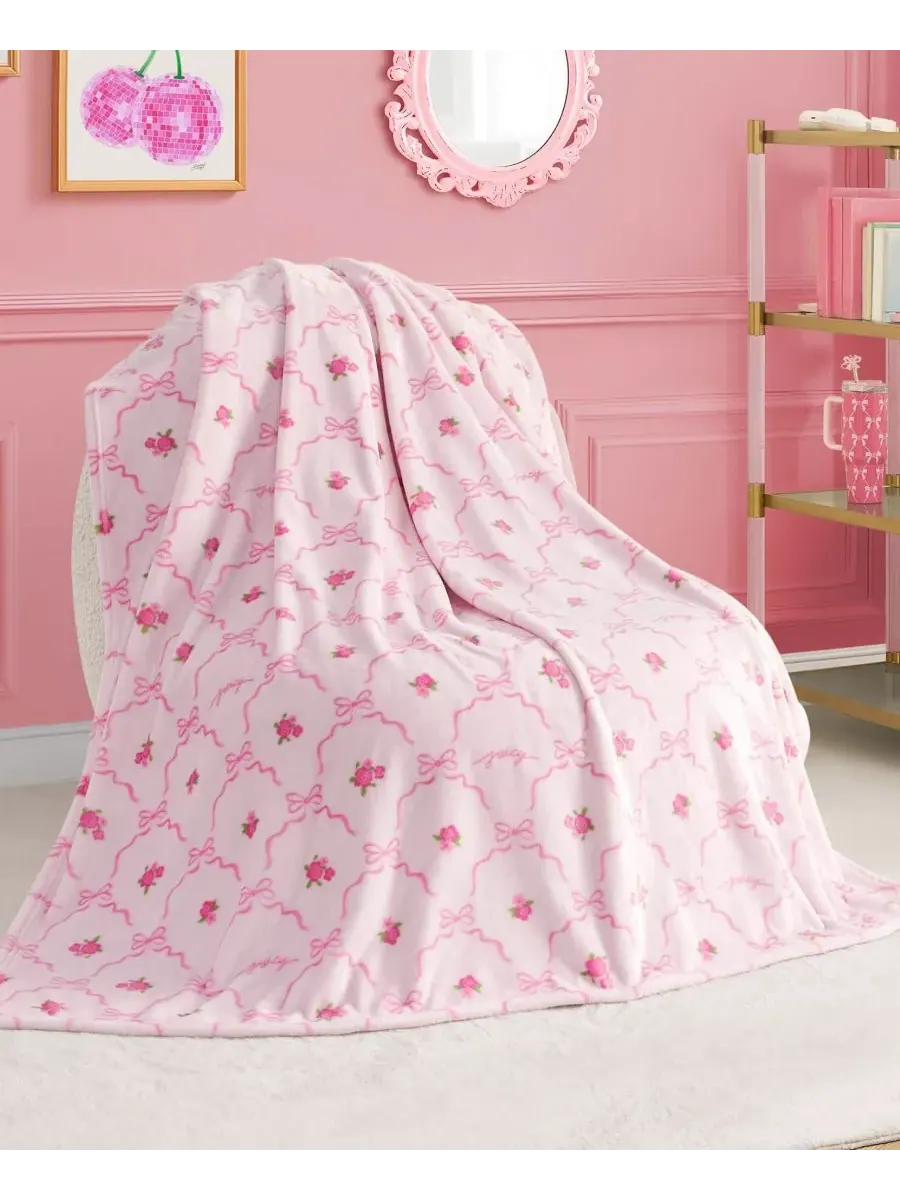 Детский плюшевый плед, 127 x 178 см Juicy Couture — изображение 1 из 6, розовый
