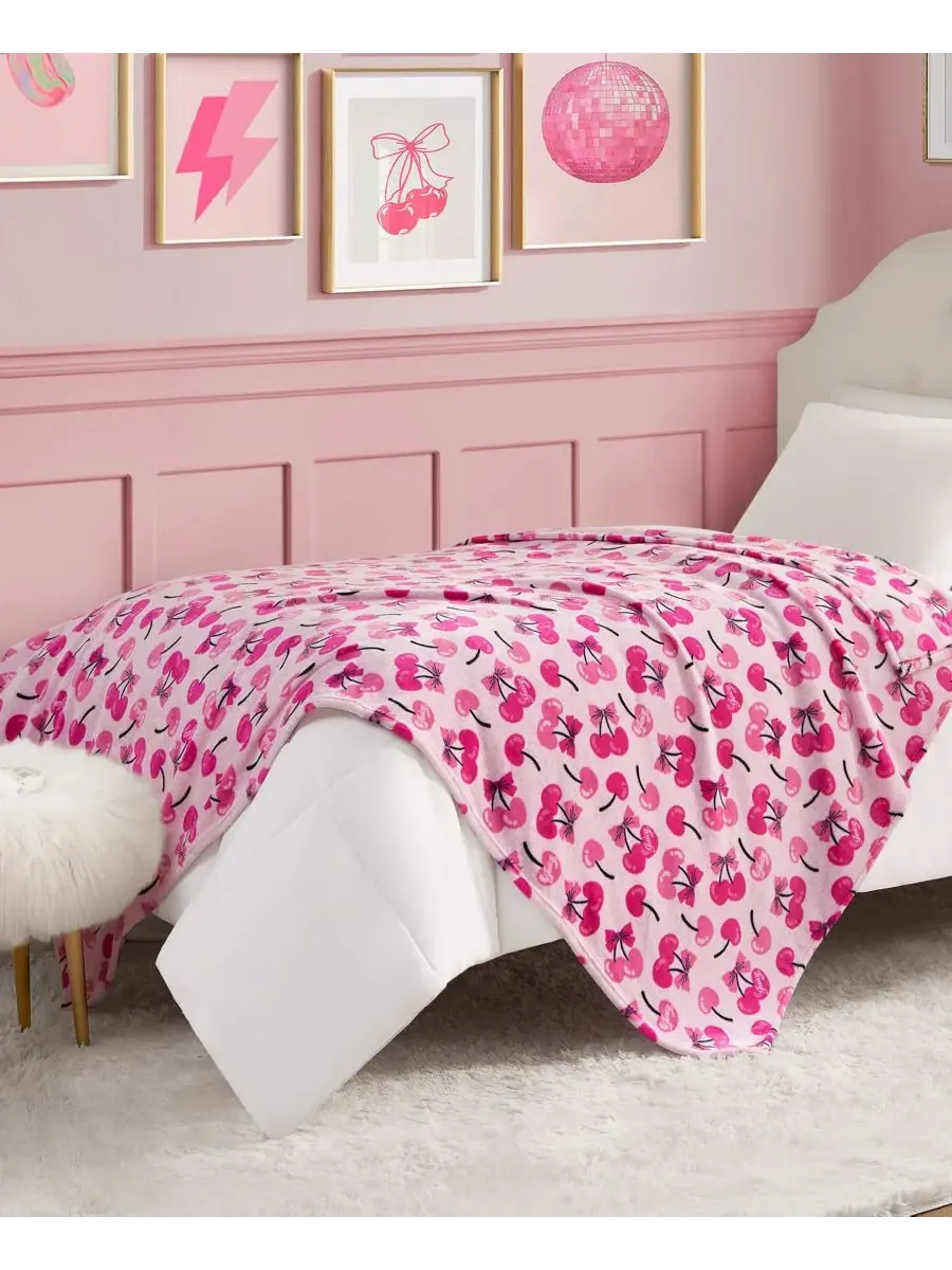 Детский плюшевый плед, 127 x 178 см Juicy Couture — изображение 2 из 5, розовый