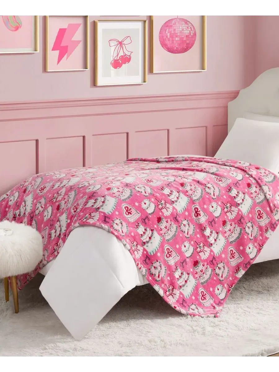 Детский плюшевый плед, 127 x 178 см Juicy Couture — изображение 2 из 5, розовый/вишневый