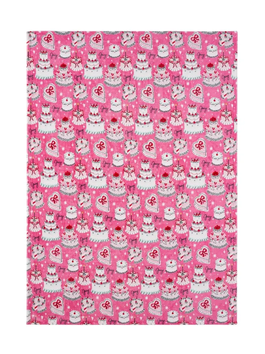 Детский плюшевый плед, 127 x 178 см Juicy Couture — изображение 4 из 5, розовый/вишневый