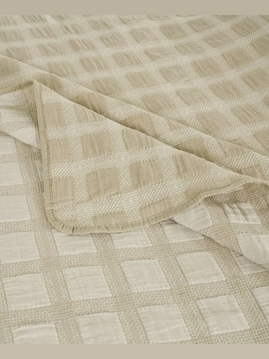 Покрывало 2-предметное Millhouse Jacquard-Woven Twin Greenland Home Fashions — изображение 4 из 6, тауп