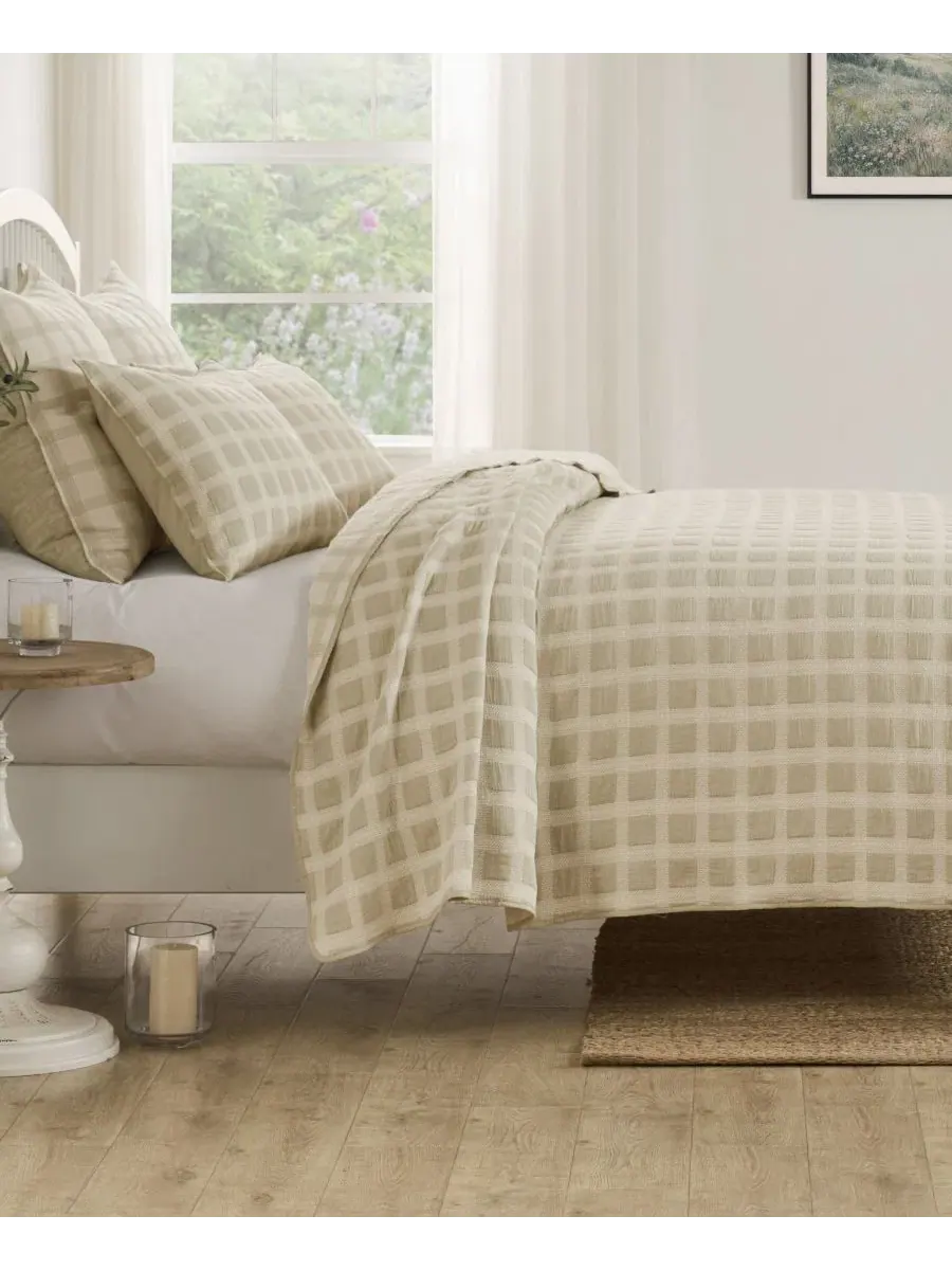 Покрывало 2-предметное Millhouse Jacquard-Woven Twin Greenland Home Fashions — изображение 5 из 6, тауп