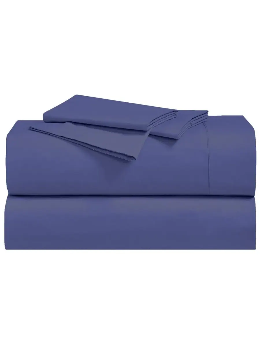 Комплект постельного белья из перкаля Cool and Crisp Percale Egyptian Linens — изображение 2 из 3, темный фиолетовый