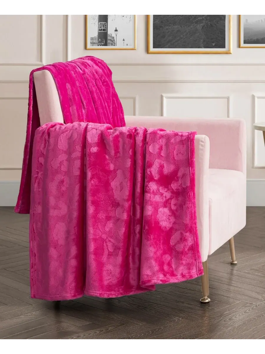 Плед 152 см x 229 см с тиснением Juicy Couture — изображение 2 из 7, розовый