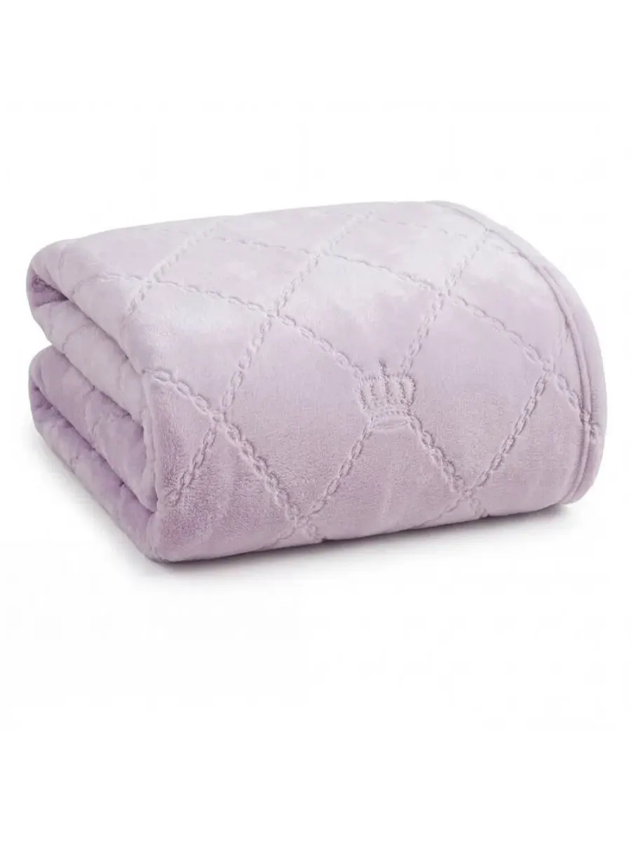 Плед флисовый с тиснением, 152 x 229 см Juicy Couture — изображение 6 из 7, светлый фиолетовый