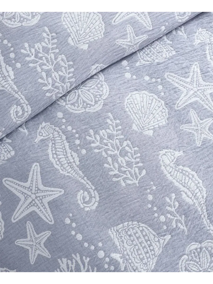 Комплект постельного белья Seaside Charm из 3 предметов, размер King Levtex — изображение 7 из 7, джинсовый синий синий