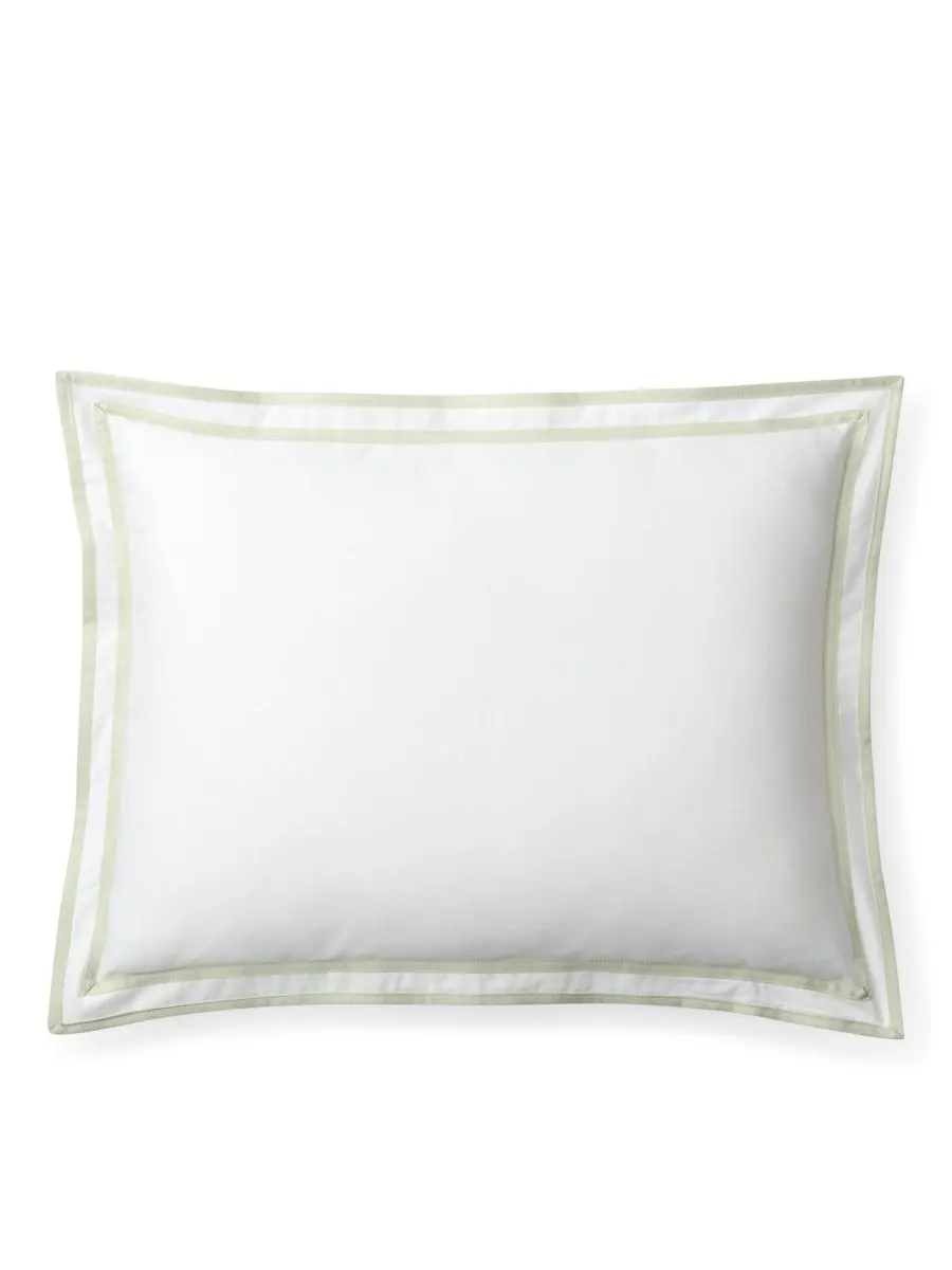 Наволочка Spencer Sateen Border Sham, стандартная Lauren Ralph Lauren — изображение 1 из 1, белый