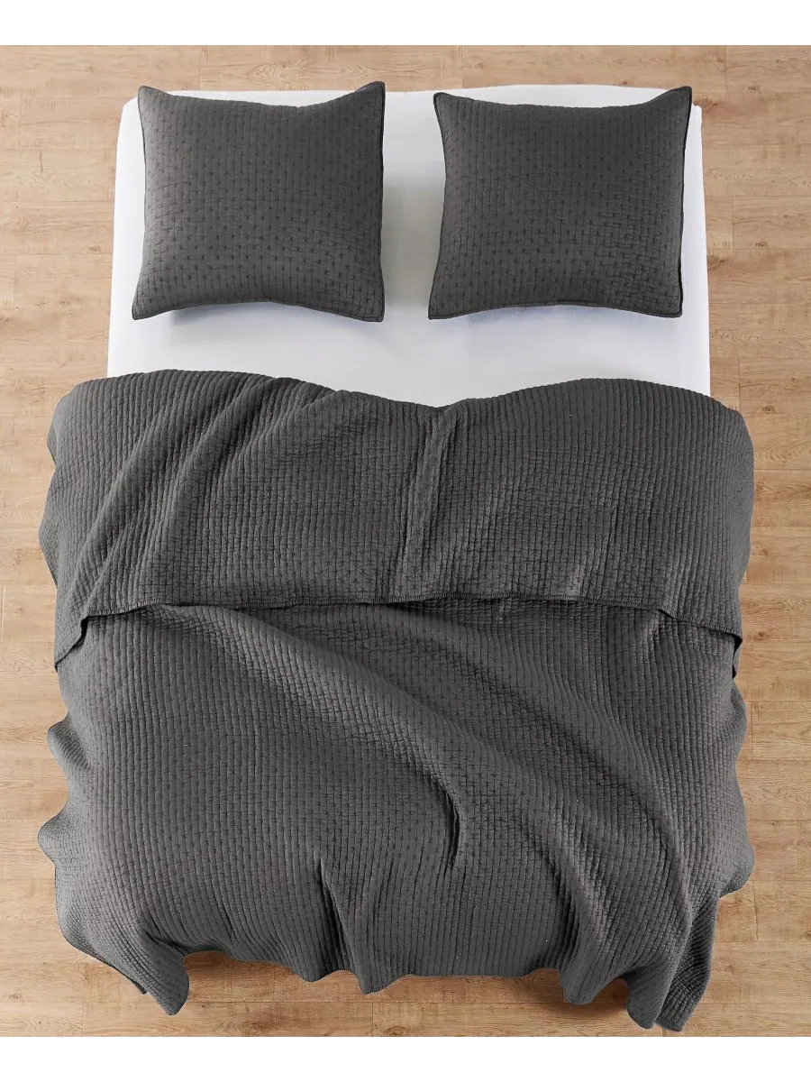 Комплект постельного белья для вышивания крестиком, 3 предмета, размер «полный». Levtex — изображение 4 из 6, темно-серый