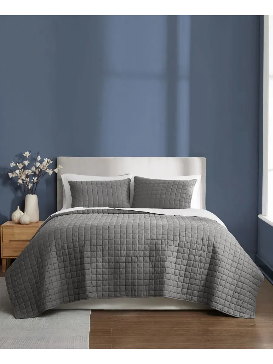 Комплект стеганых одеял Essential Cotton 2-предметный, Twin/Twin XL Brooklyn Loom — изображение 1 из 4, серый