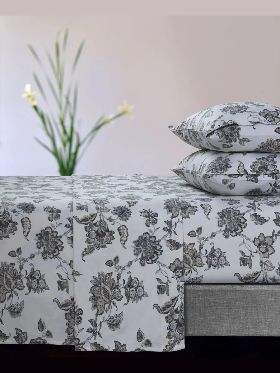 Комплект постельного белья Ayana Floral Flannel Extra Deep Pocket, 4 предмета, размер King Tribeca — изображение 1 из 1