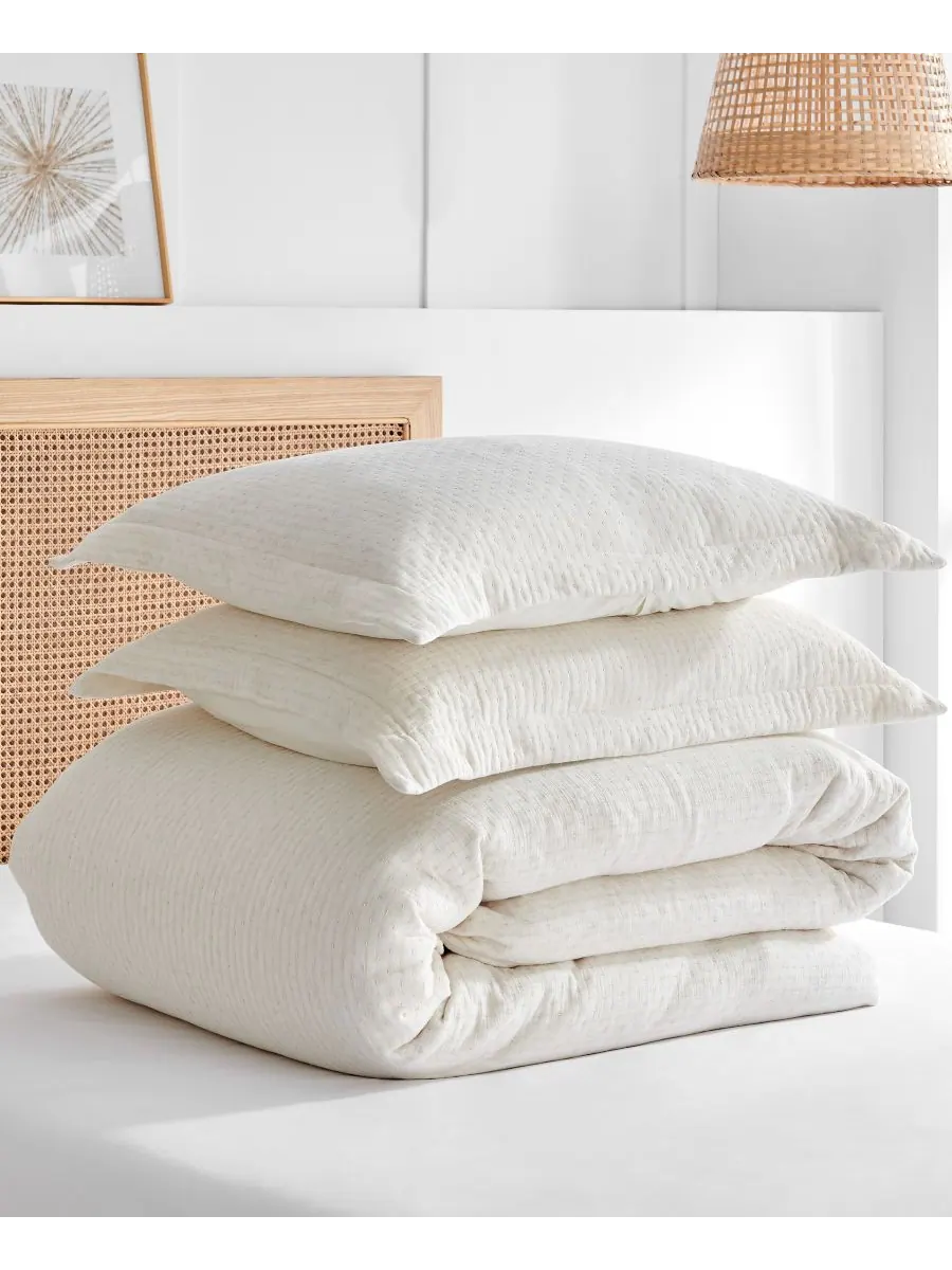 Комплект постельного белья Reede из муслиновой ткани, 2 предмета, размер Twin/Twin XL Levtex — изображение 5 из 8, бежевый