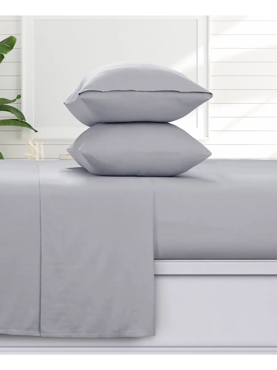 Комплект постельного белья из фланели с очень глубокими карманами, 4 предмета, размер king. Azores — серый