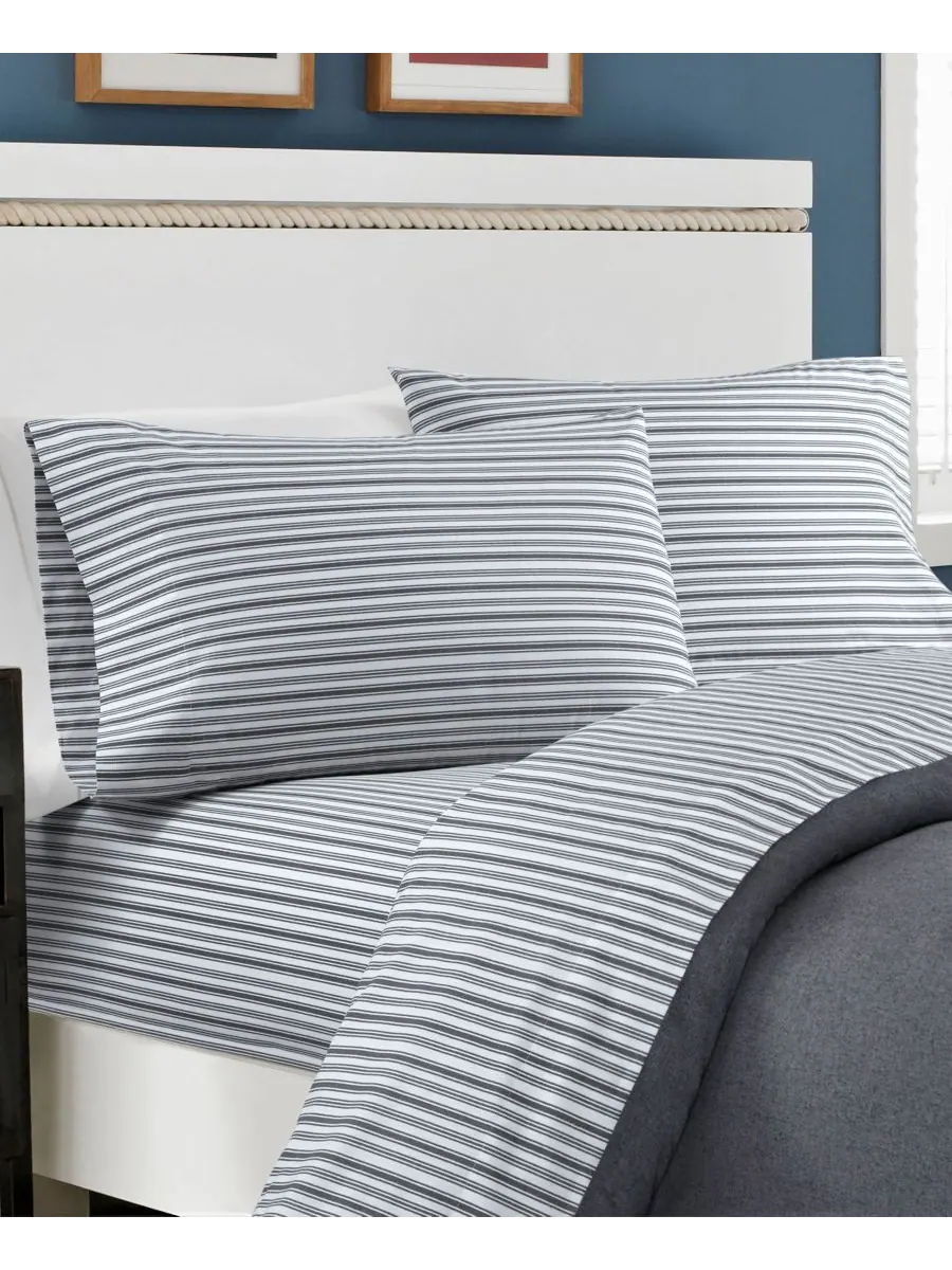 Комплект постельного белья coleridge stripe из хлопкового перкаля, 4 предмета, размер queen. Nautica — изображение 1 из 4