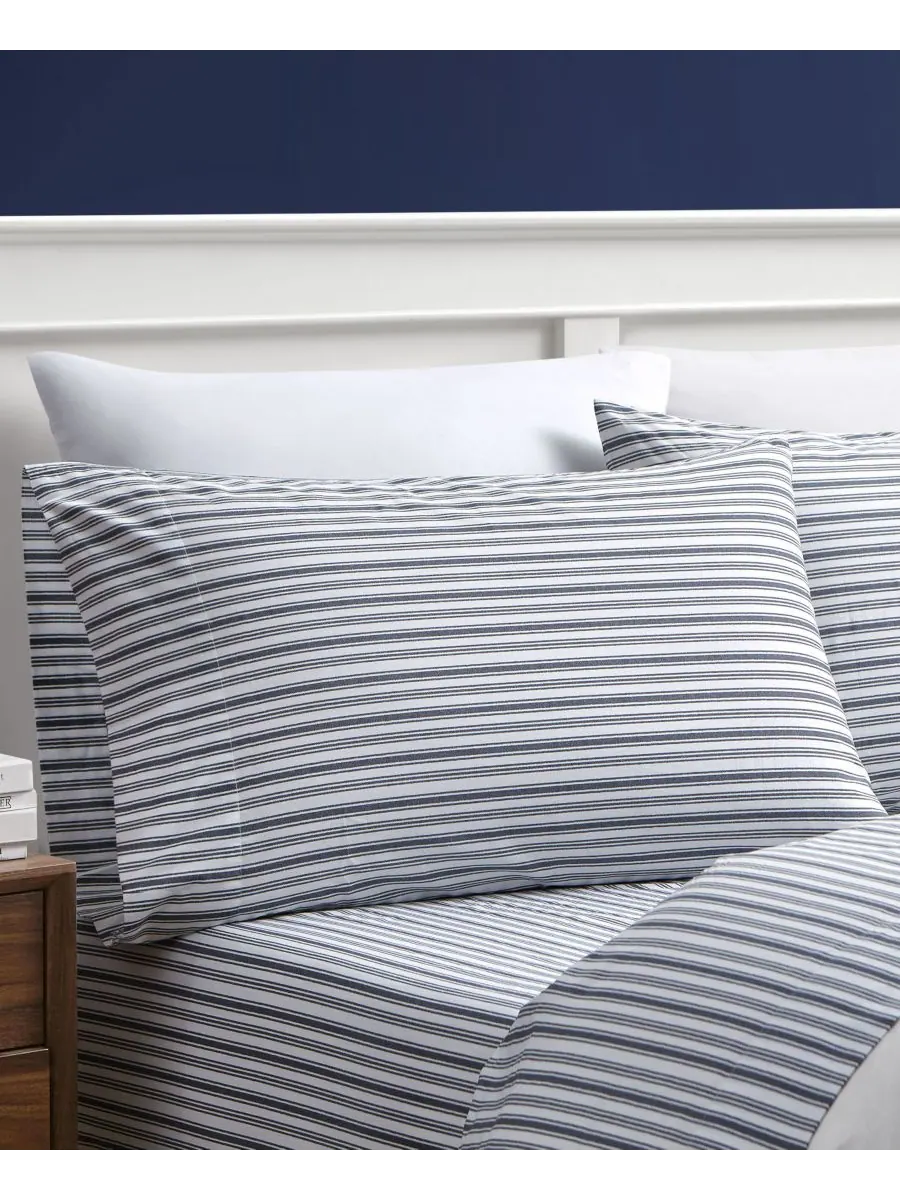 Комплект постельного белья coleridge stripe из хлопкового перкаля, 4 предмета, размер queen. Nautica — изображение 3 из 4