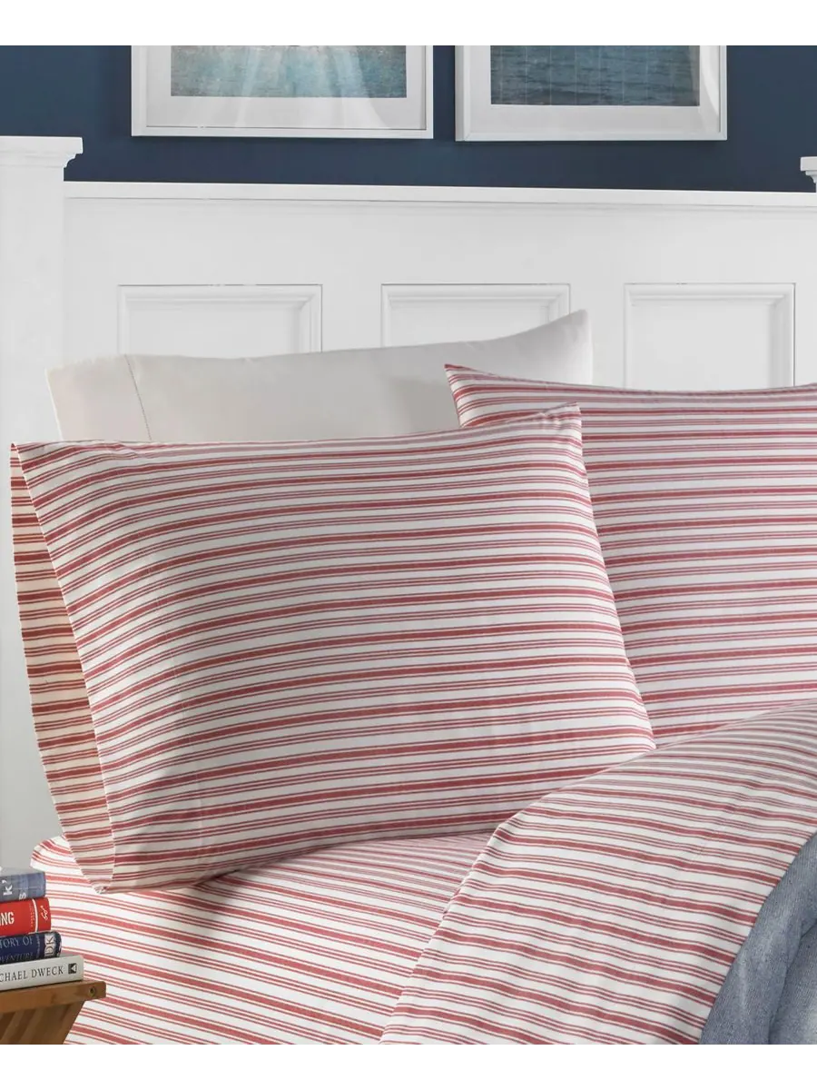 Комплект постельного белья coleridge stripe из хлопкового перкаля, 4 предмета, размер queen. Nautica — изображение 1 из 3