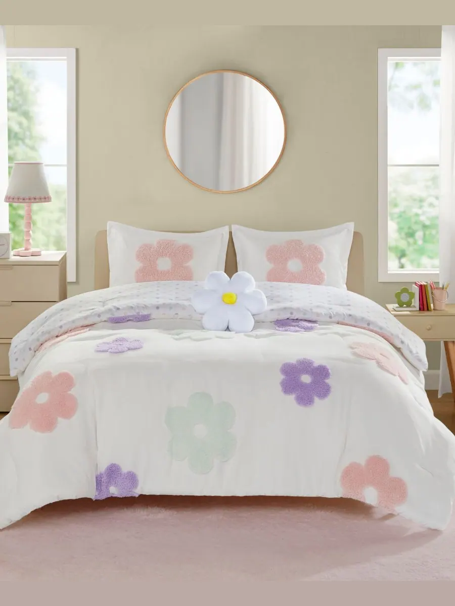 Комплект постельного белья Intelligent Design Gracie Floral Reversible из 3 предметов, размер Twin — изображение 1 из 10