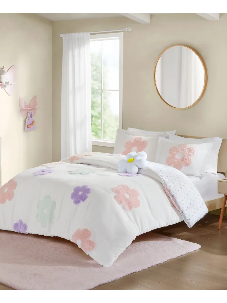 Комплект постельного белья Intelligent Design Gracie Floral Reversible из 3 предметов, размер Twin — изображение 4 из 10