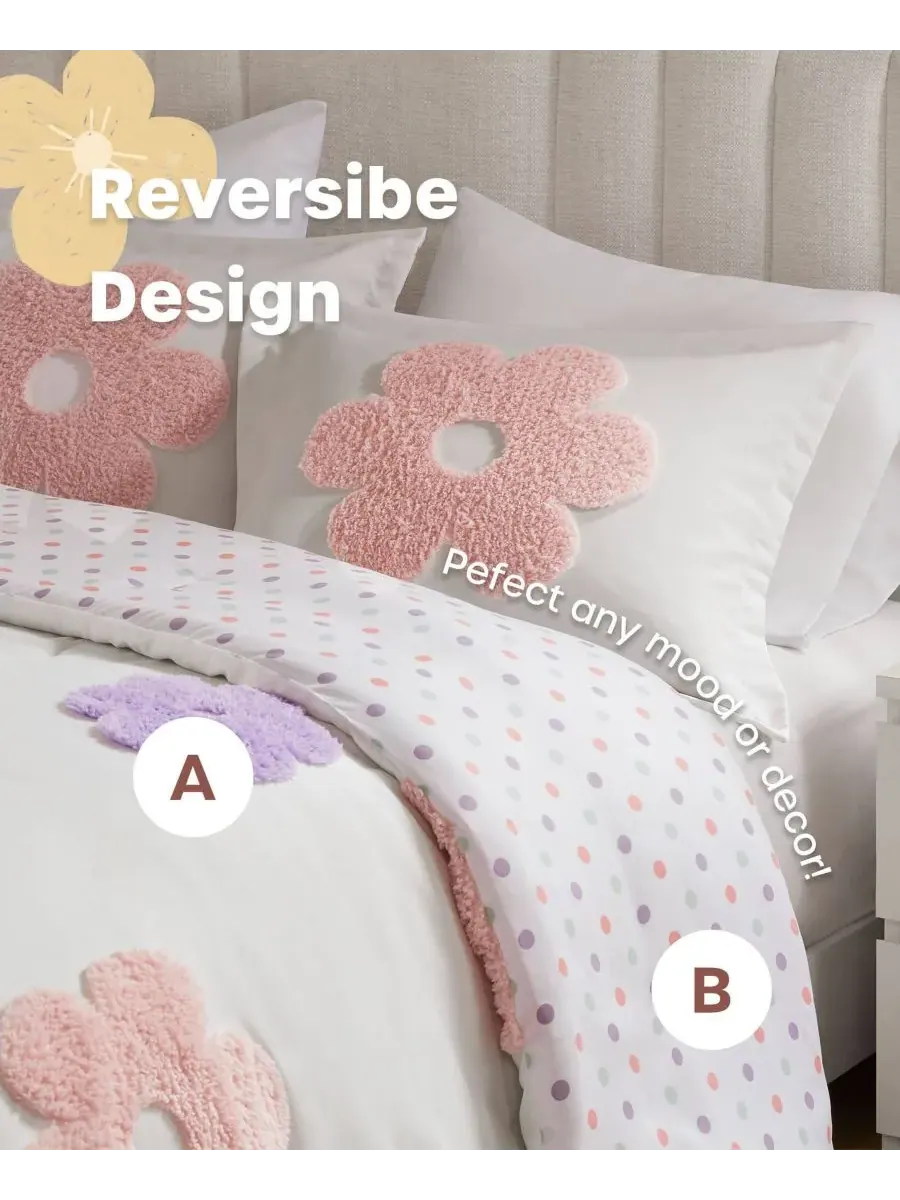Комплект постельного белья Intelligent Design Gracie Floral Reversible из 3 предметов, размер Twin — изображение 7 из 9