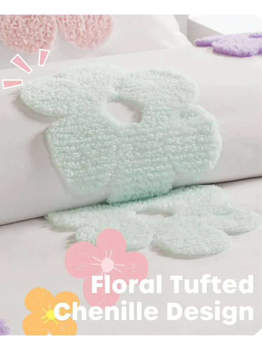 Комплект постельного белья Intelligent Design Gracie Floral Reversible из 3 предметов, размер Twin — изображение 8 из 9