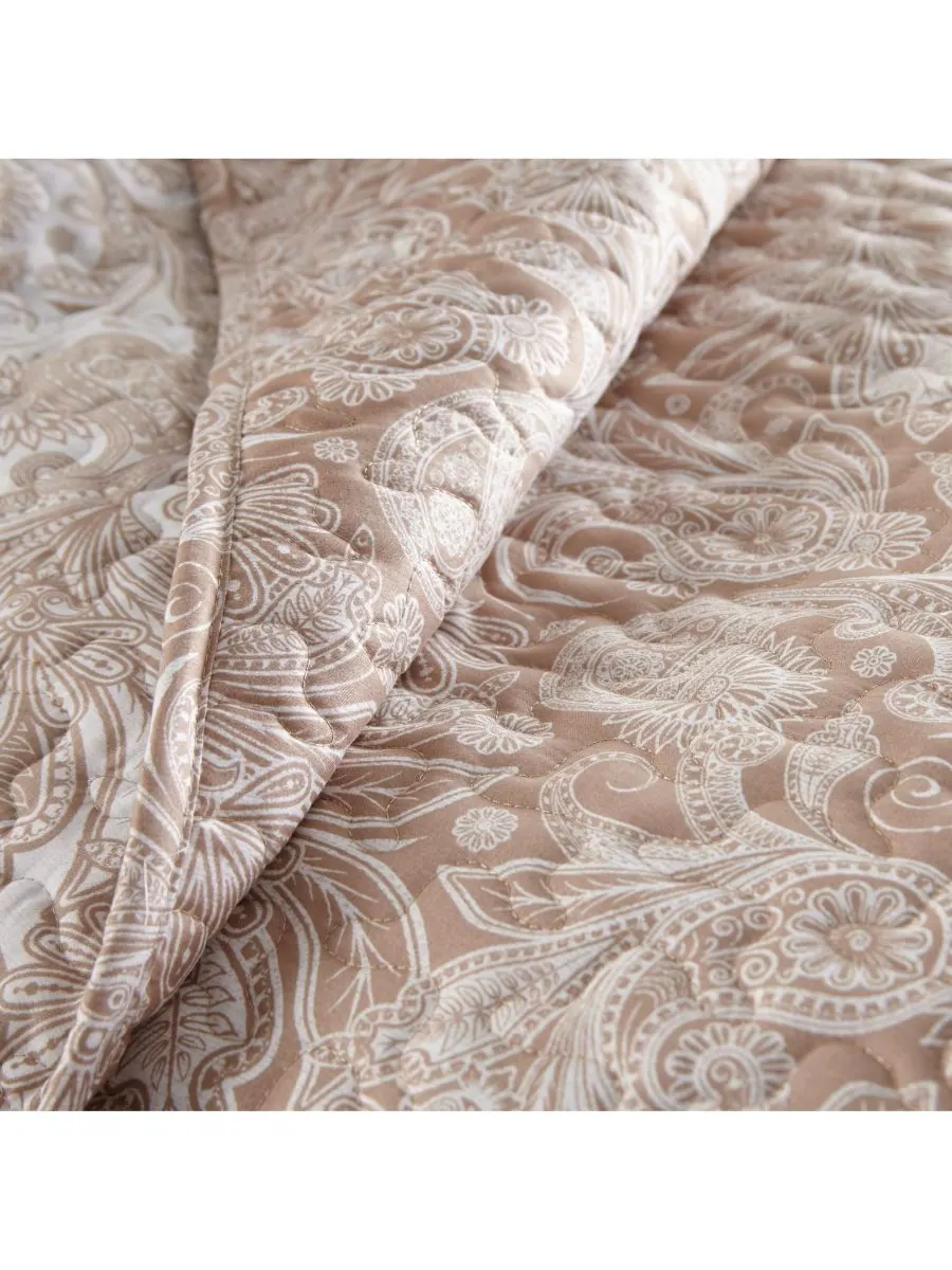 Комплект постельного белья Boho Perfect Paisley, легкий, двусторонний, размер King/California King — изображение 3 из 5, тауп