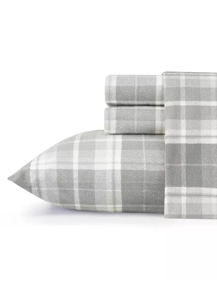Наборы простыней из хлопковой фланели Laura Ashley — изображение 1 из 3, серый
