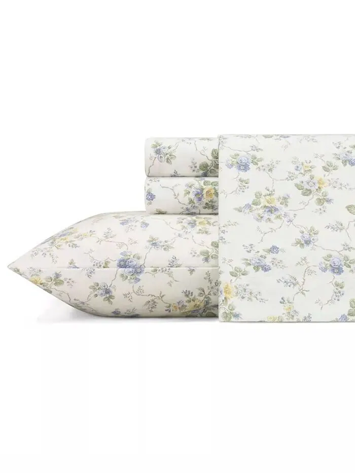 Наборы простыней из хлопковой фланели Laura Ashley — изображение 1 из 2, синий