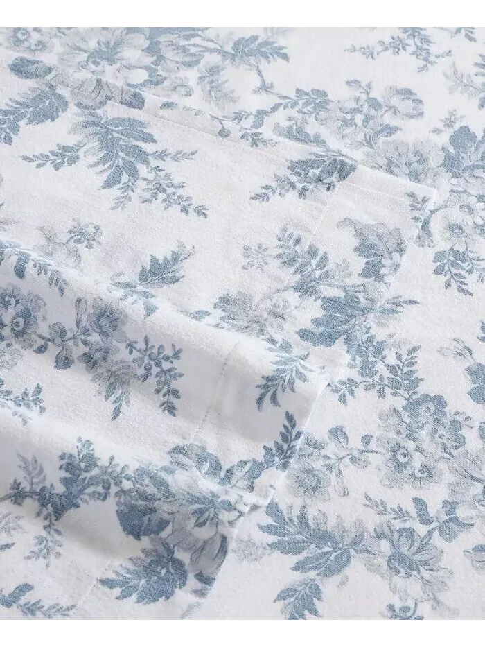 Наборы простыней из хлопковой фланели Laura Ashley — изображение 3 из 4, синий