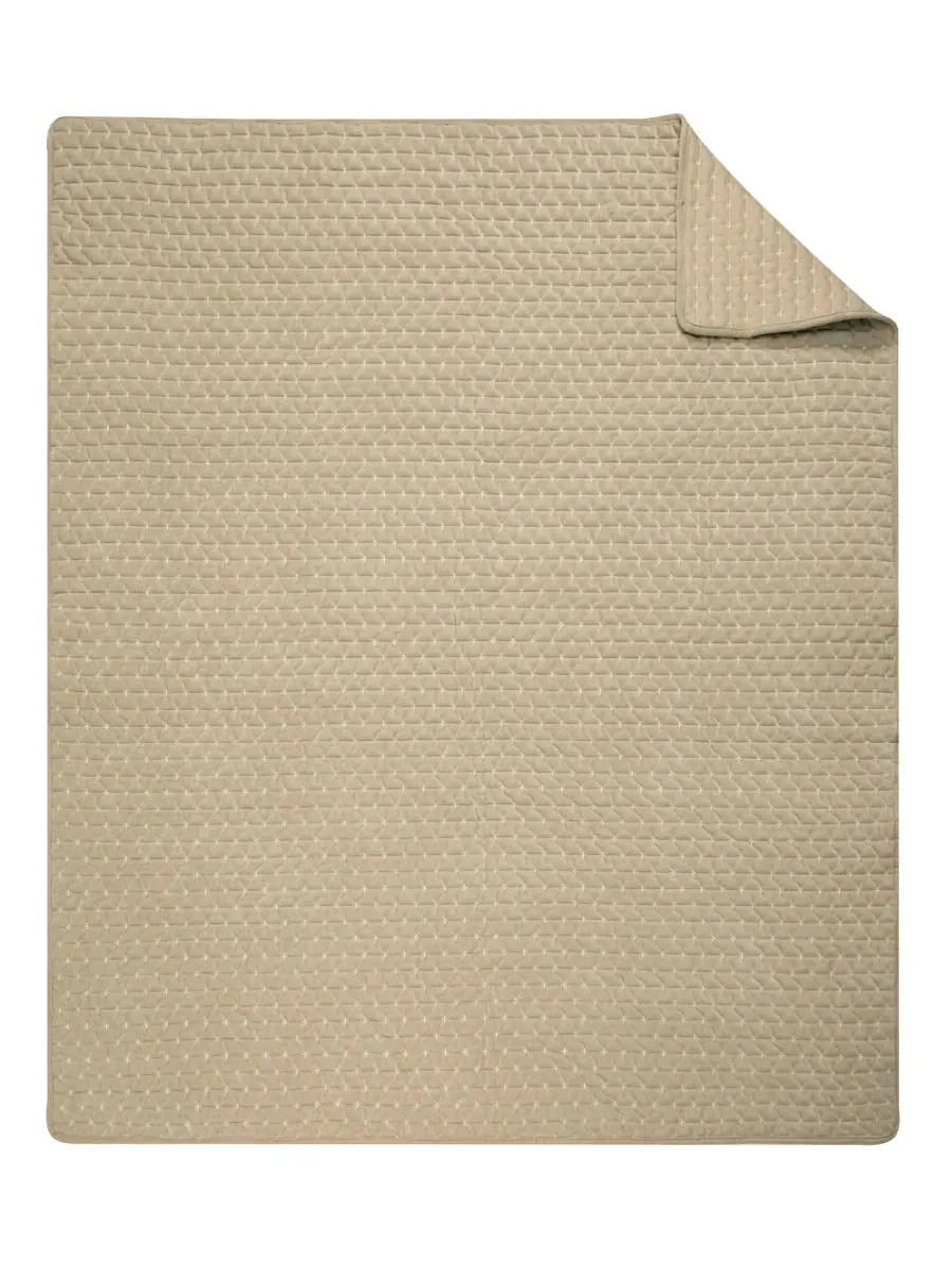 Двустороннее стеганое покрывало Velvet Stitch, 50 x 60 дюймов Levtex — изображение 5 из 7, тауп