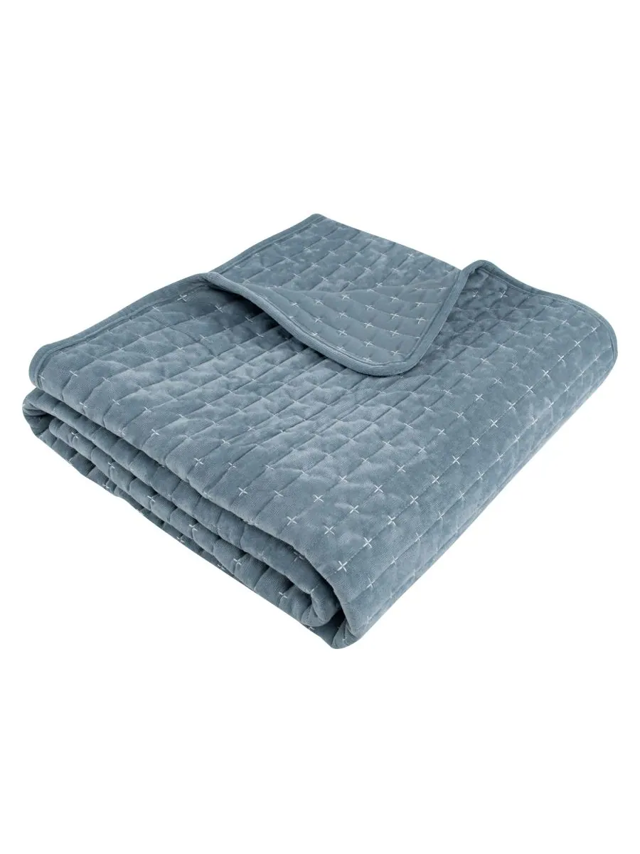 Двустороннее стеганое покрывало Velvet Stitch, 50 x 60 дюймов Levtex — изображение 1 из 7, шамбре