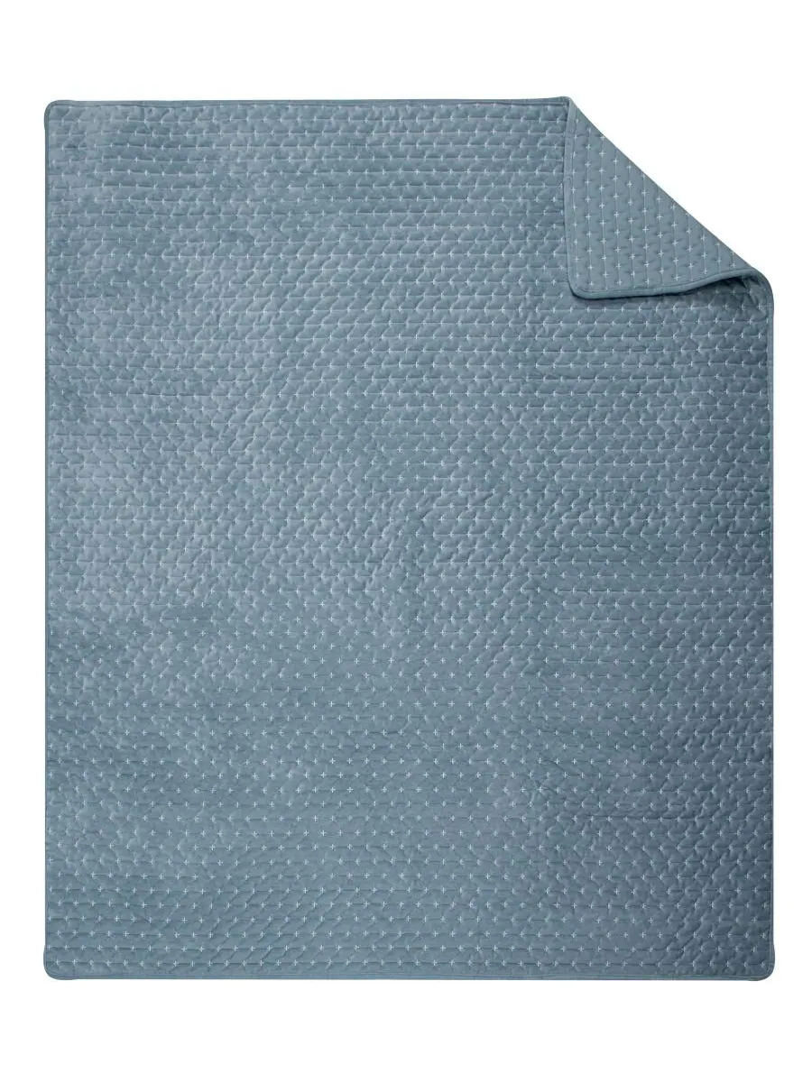 Двустороннее стеганое покрывало Velvet Stitch, 50 x 60 дюймов Levtex — изображение 5 из 7, шамбре
