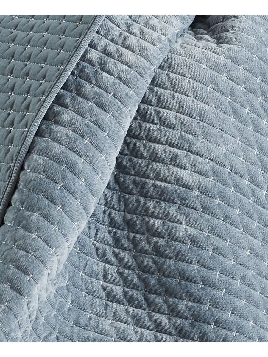 Двустороннее стеганое покрывало Velvet Stitch, 50 x 60 дюймов Levtex — изображение 7 из 7, шамбре